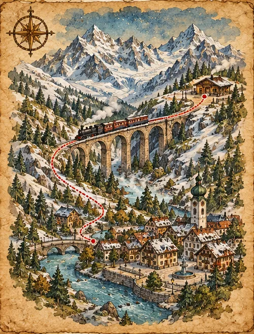 A map: by rail