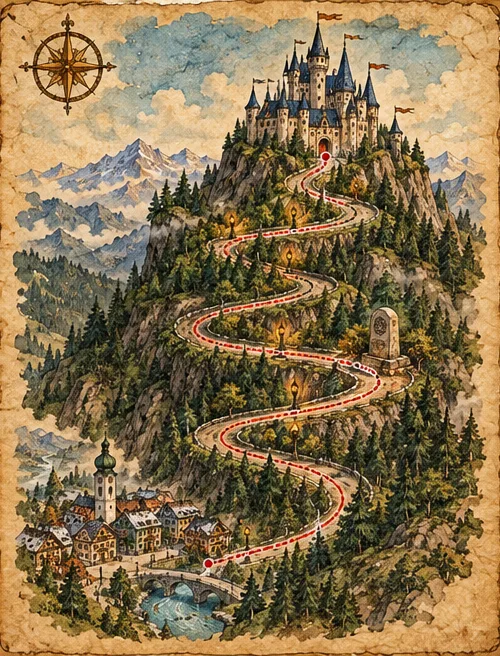 A map: the castle road